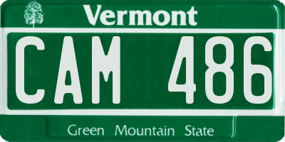 VT license plate CAM486