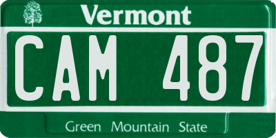 VT license plate CAM487