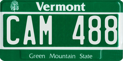 VT license plate CAM488