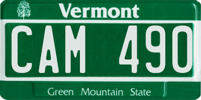 VT license plate CAM490