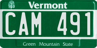 VT license plate CAM491