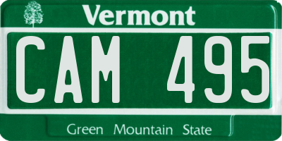 VT license plate CAM495