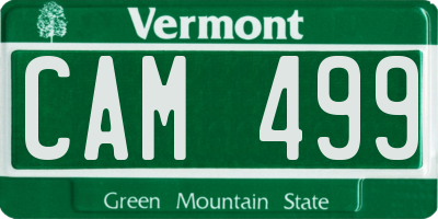 VT license plate CAM499