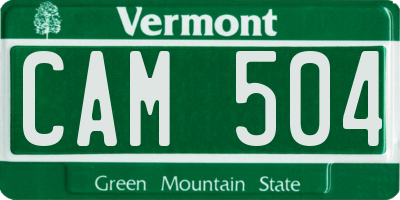 VT license plate CAM504