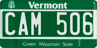 VT license plate CAM506