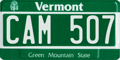 VT license plate CAM507