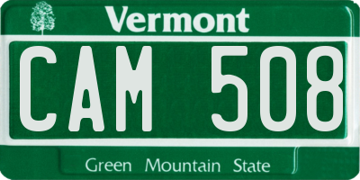 VT license plate CAM508