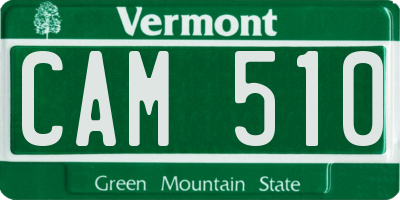 VT license plate CAM510