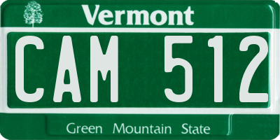 VT license plate CAM512