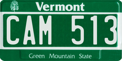 VT license plate CAM513