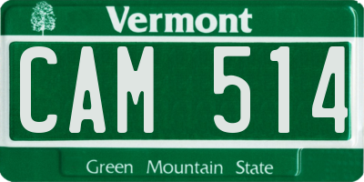 VT license plate CAM514