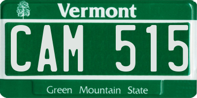VT license plate CAM515