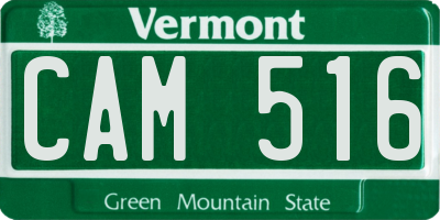 VT license plate CAM516