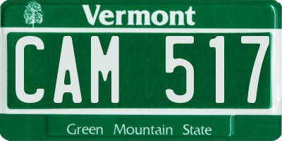 VT license plate CAM517