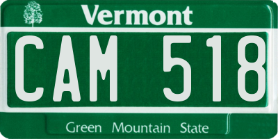 VT license plate CAM518