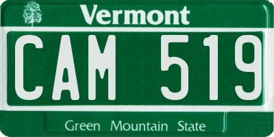 VT license plate CAM519