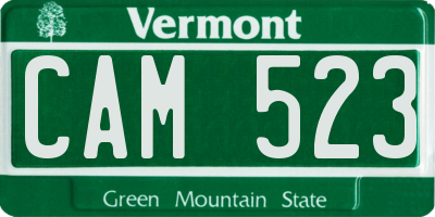 VT license plate CAM523