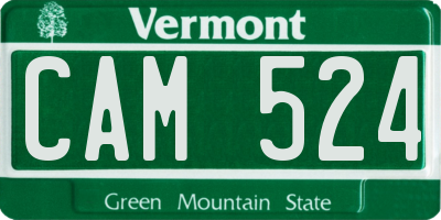 VT license plate CAM524