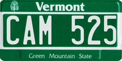 VT license plate CAM525