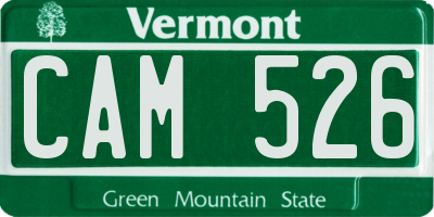 VT license plate CAM526
