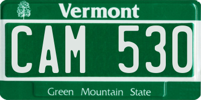 VT license plate CAM530