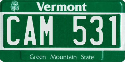 VT license plate CAM531