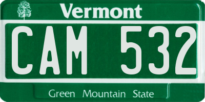 VT license plate CAM532