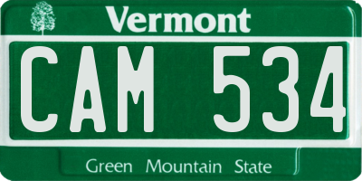 VT license plate CAM534