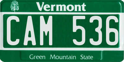 VT license plate CAM536