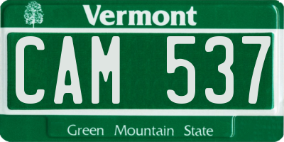 VT license plate CAM537