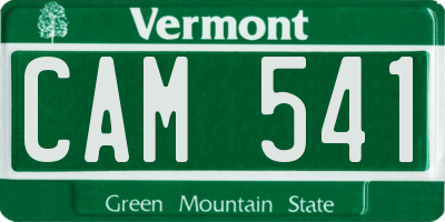 VT license plate CAM541