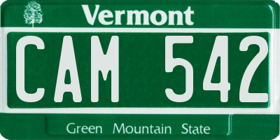 VT license plate CAM542
