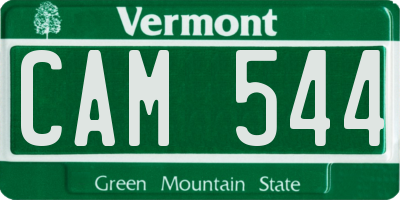 VT license plate CAM544