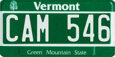 VT license plate CAM546
