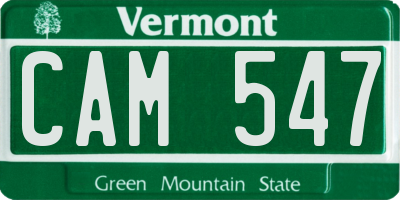 VT license plate CAM547
