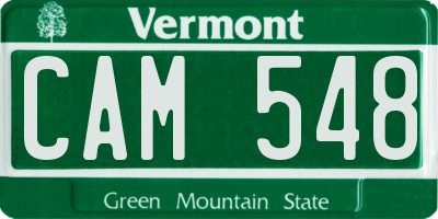 VT license plate CAM548
