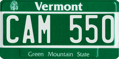 VT license plate CAM550