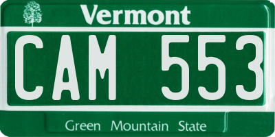 VT license plate CAM553