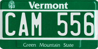 VT license plate CAM556