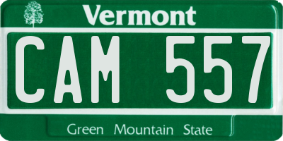 VT license plate CAM557