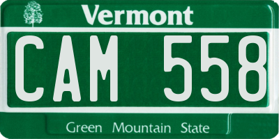 VT license plate CAM558