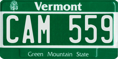VT license plate CAM559