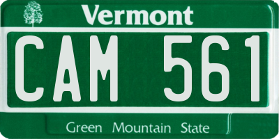VT license plate CAM561