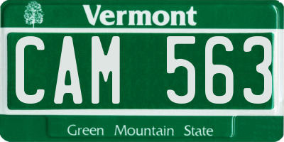 VT license plate CAM563