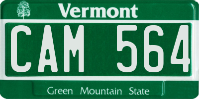 VT license plate CAM564