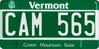 VT license plate CAM565