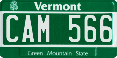 VT license plate CAM566