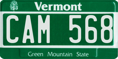 VT license plate CAM568