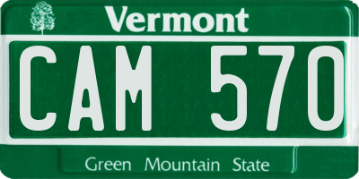 VT license plate CAM570