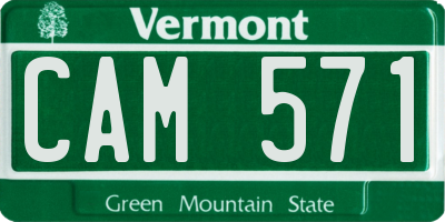 VT license plate CAM571